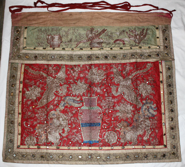 Chinese Qing Silk Embroidered Temple Altar Textile