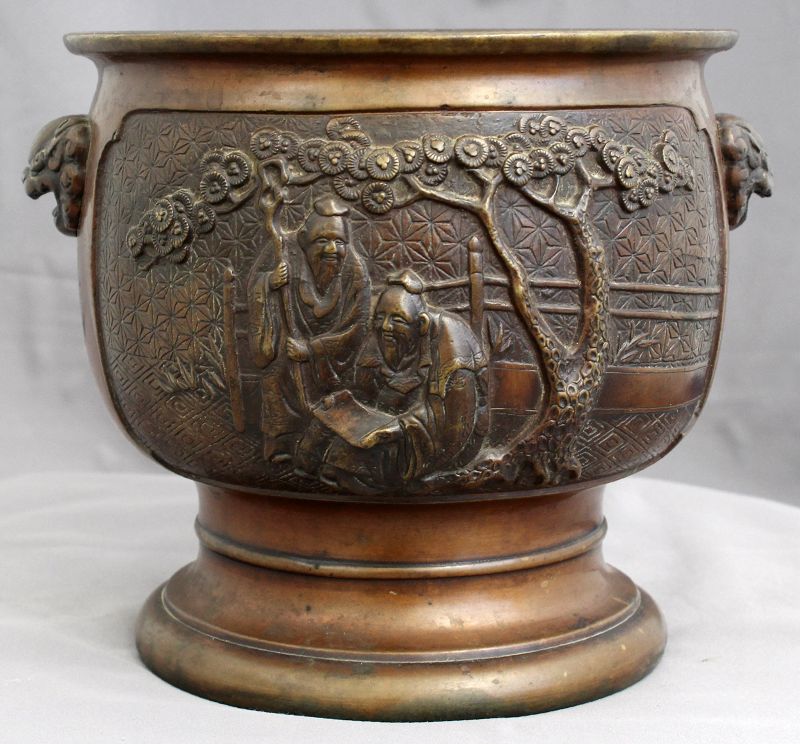 Japanese Meiji Bronze Censer Incense Burner Pot Chinese Decoration
