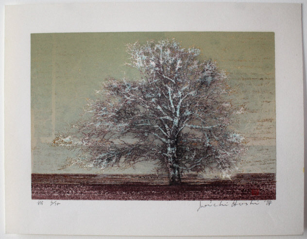 Ltd. Edition Japanese Woodblock Print Joichi Hoshi Tree