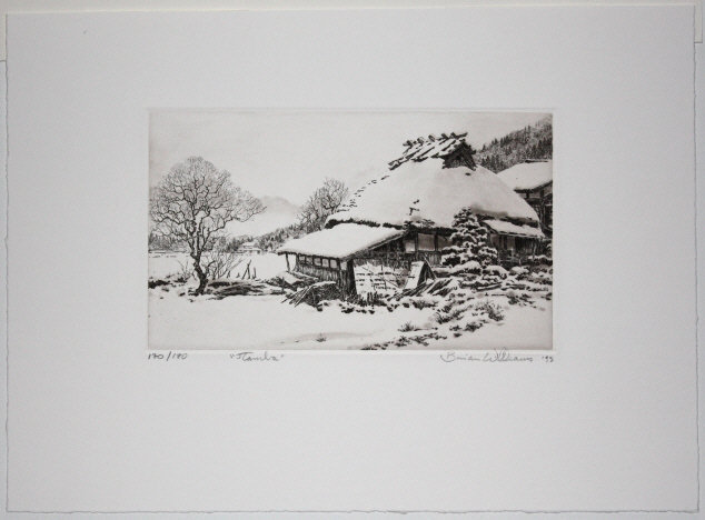 Japanese Ltd. Ed Etching Brian Williams Tamba Farmhouse