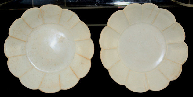 Two Chinese Song Qingbai Yingqing Chrysanthemum Dishes