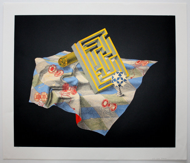 Shuji Wako Japanese Limited Edition Lithograph Print Titled Maze