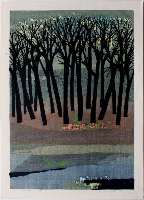 Japanese Sosaku Hanga Woodblock Print Shima Tamami