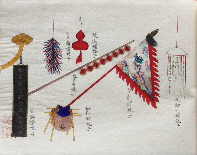 Chinese Qing Painting Album Beijing Customs Zhou Peichun Studios