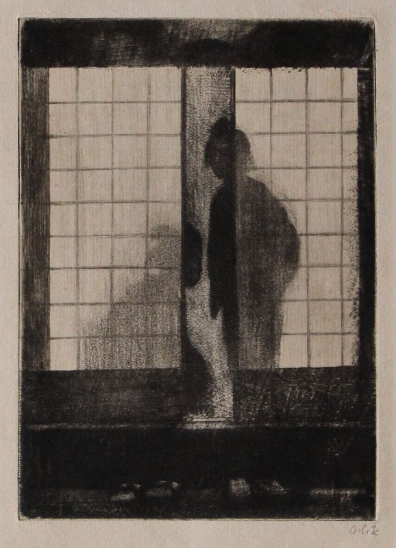 Emil Orlik Etching Print In the Evening Im Abend 1902 Japan