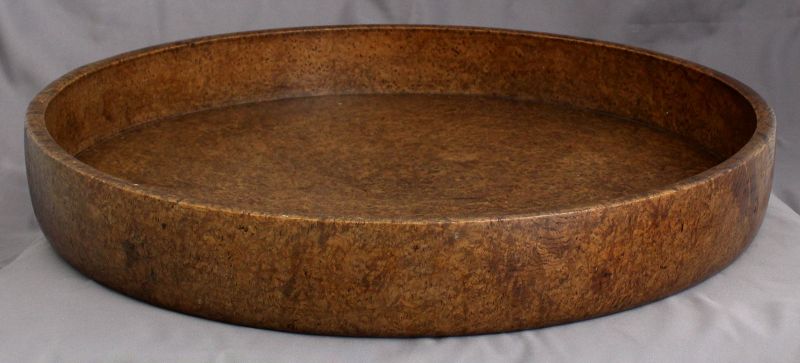 Large 16" Diameter Vintage Showa Japanese Burlwood Tea Serving Tray