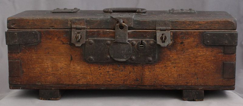 Japanese Edo Period Wood Senryu-bako Coin Storage Box Dated 1861