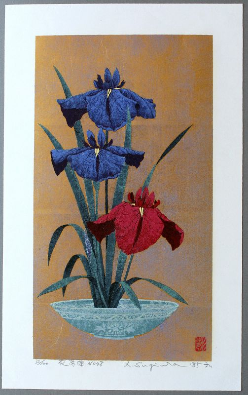 Kazutoshi Sugiura Ltd. Edition Japanese Silkscreen Print Iris No. 48