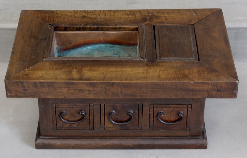 Smaller Size Japanese Showa Wood Kyoto Style Naga Hibachi Brazier